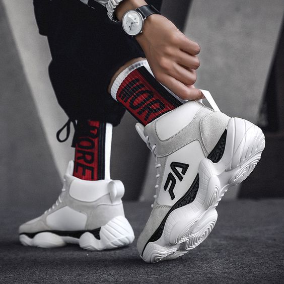 White leather basketball on sale shoes