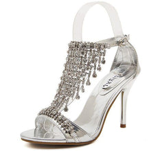 Load image into Gallery viewer, Sexy Rhinestone High Heel Sandal Shoes - Abershoes